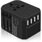 Adaptateur de voyage adaptateur universel avec 4 prises usb + type c + ac universel de voyage international ... Adaptateur de voyage adaptateur universel avec 4 prises usb + type c + ac universel de voyage international ...