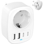Adaptateur de voyage usa, prise adaptateur d'am�rique avec 1 ac 2 usb - c 2 usb - a ports, adaptateur ...