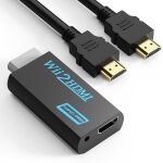 Adaptateur wii vers hdmi, cble de 1, 5m, rsolution 1080 / 720, sortie audio 3, 5mm, plug and play pour ...
