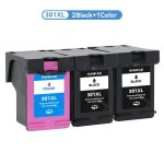 Adhrence d'encre pour imprimante  jet d'encre, 2 documents noirs, 301 xl, 301xl, hp deskjet 1000, 1010, ...