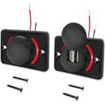 Aer - chargeur usb de voiture, 3. 1a 12v / 24v panneau de usb commande, double port chargeur prise de ...