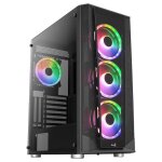 Boitier pc moyen tour atx aerocool prism v3 rgb avec panneaux vitrs - noir