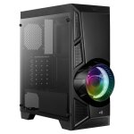 Boitier pc moyen tour atx aerocool aeroengine tempered glass rgb avec panneau vitré - noir Boitier pc moyen tour atx aerocool aeroengine tempered glass rgb avec panneau vitré - noir