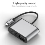 Ages type - c vers hdmi hub vga pd usb3. 0 usb2. 0 audio portable pour bureau � domicile souris d'ordinateur ...