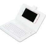 Ages clavier sans fil portatif de bluetooth de t�l�phone de housse de clavier en cuir d'unit� centrale ...