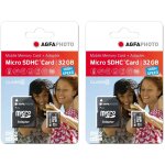 Agfaphoto pack 2 cartes mmoire microsdhc - 10581 - capacit 32gb + 32gb - noir - noir