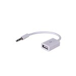 Akyga adaptateur usb 2. 0 vers mini jack 15cm blanc