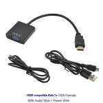 Alimentation audio - moniteur tv 1080p, convertisseur de câble vga compatible hdmi, connecteur avec audio, ... Alimentation audio - moniteur tv 1080p, convertisseur de câble vga compatible hdmi, connecteur avec audio, ...
