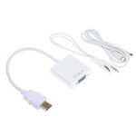 Alimentation audio - moniteur tv 1080p, convertisseur de câble vga compatible hdmi, connecteur avec audio, ... Alimentation audio - moniteur tv 1080p, convertisseur de câble vga compatible hdmi, connecteur avec audio, ...