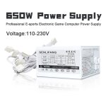 Alimentation  dcoupage pour ordinateur de bureau, blanc 110 - 230v atx 650w 20 + 4 broches 12v pc psu ...