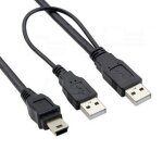 Alimentation noir blanc 0. 6m usb 2. 0 disque dur mobile cble cble double usb - a mle  micro mini ...
