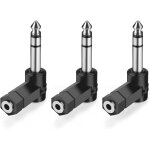 Angle droit 6. 35mm ple mle  3. 5mm femelle 90 degrs adaptateur convertisseur extension extender ...