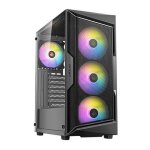 Boitier pc moyen tour atx antec ax61 elite rgb avec panneau vitr - noir