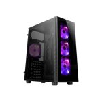 Boitier pc moyen tour atx antec nx210 rgb avec panneaux vitrs - noir