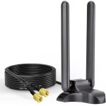 Antenna wifi 6e base magnetica, antenna tri - banda 2. 4 / 5. 8 / 6 ghz 3 dbi rp - sma con cavo 2 m per ...