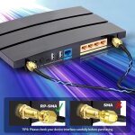 Antenna wifi base magnetica, antenna dual band 2. 4 ghz / 5 ghz 3 dbi rp - sma con cavo 2 m per router ...