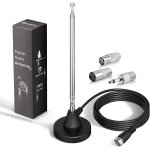 Antenne radio dab fm maison tlescopique antenne numrique 79cm intrieure avec base magntique cble ...