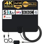 Antenne tv intrieur puissante - antenne tv avec amplicateur de signal 4k 1080p antenne tnt interieur ...