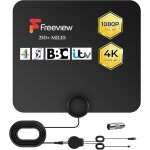 Antenne tv int�rieur tnt hd, 420km antenne tv int�rieur puissante longue port�e avec 12 ft de c�ble coaxial, ...