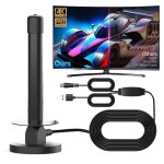 Antenne tv intrieur tnt hd - rception 360, compatible dvb - t / t2, support 4k / 1080p hd, pour smart ...