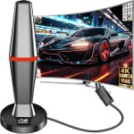 Antenne tv intrieure puissante tnt hd, 450km longue porte et antenne tv avec amplicateur de signal ...