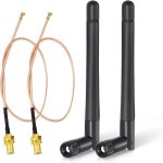 Antenne wifi bi - bande 2. 4ghz 5ghz 5. 8ghz 3dbi rp - sma m�le, c�ble 30cm de prise micro coaxiale 0. ...