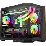 Aoul - apex ember botier de jeu pc m / atx mid tower, double chambre ¿ i / o avant de type c, verre ...