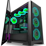 Aoul - boitier pcpr - install 7 ventilateurs pwm argb, boitier de jeu e - atx mid tower avec ouverture ...