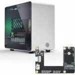 Aoul - boîtier raspberry pi 5, mini tour en aluminium avec m. 2 nvme ssd pcie hat et refroidisseur d'eclairage ... Aoul - boîtier raspberry pi 5, mini tour en aluminium avec m. 2 nvme ssd pcie hat et refroidisseur d'eclairage ...