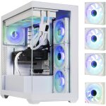 Aoul - ceto high airflow botier de jeu pc en verre tremp panoramique blanc u2013 connexion inverse ...
