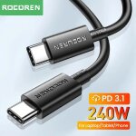 Aour - rocoren 240w type c cble fil d'alimentation pd3. 1 pour macbook samsung s22 xiaomi usb c vers ...