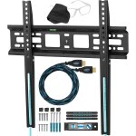 Apfmsb support tv mural pour televiseurs de 20 a 55  jusqu'a vesa 400 et 52kg, cable hdmi twisted veins ...