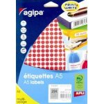 Apli - agipa - mat - adh�sif permanent - rouge - arrondi 15 mm 960 etiquette(s) (10 feuille(s) x 96 etiquettes ...