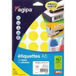 Apli - agipa pellets multi purpose - adh�sif permanent - jaune - diam�tre 30 mm 240 etiquette(s) (10 ...