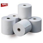 Apli - blanc - rouleau (5, 7 cm x 9 m) - 55 g / m - 10 rouleau(x) pellicule r�tractable - papier thermique ...