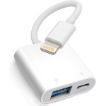 Apple adaptateur lightning vers usb pour appareil photo avec port de charge pour iphone / ipad pour connecter ...