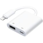 [certifi� apple mfi] adaptateur lightning vers usb otg pour appareil photo avec port de charge pour iphone ...