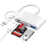 [apple mfi certified] 4 en 1 lecteur carte sd pour iphone ipad, adaptateur cartes sd usbc lightning vers ...
