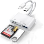 [certifi apple mfi] lecteur de carte sd et adaptateur usb otg pour iphone / ipad, double adaptateur ...