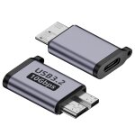 Apt - 2pcs 10gbps adaptateur usb c vers micro usb 3. 0, usb c femelle à micro b mâle compatible avec ... Apt - 2pcs 10gbps adaptateur usb c vers micro usb 3. 0, usb c femelle à micro b mâle compatible avec ...