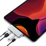 (argent) adaptateur hub mobile type - c avec chargeur usb - c, hdmi 4k, usb 3. 0 et prises 3. 5 mm - ...