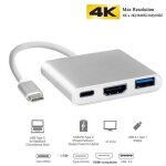 Argent - thunderbolt 3 adaptateur usb type c hub hdmi compatible 4k support samsung dex mode usb - c ...