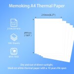 Asfasfq - lot de 100 feuilles de papier thermique a4 pour 210 x 297 mm compatible avec phomemo m08f / ...