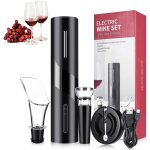 Asfasfq - 6 en 1 tire bouchon electrique rechargeable, coffret cadeau, tire - bouchon avec coupe - capsule, ...