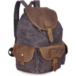 Asfasfq - le'aokuu hommes toile et cuir vritable sac  dos tanche en plein air sac  dos voyage sac ...