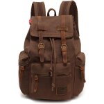Asfasfq - augur sac  dos rtro en toile et cuir vritable - vintage, impermable, pour ordinateur portable ...