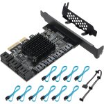 Asfasfq - carte pcie 4x sata 10 ports, avec 10 câbles sata et support à profil bas, contrôleur pcie vers ... Asfasfq - carte pcie 4x sata 10 ports, avec 10 câbles sata et support à profil bas, contrôleur pcie vers ...