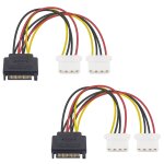 Asfasfq - duttek lot de 2 cbles rpartiteurs d'alimentation sata, molex vers sata, double ide femelle ...