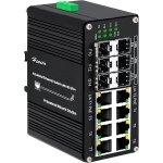 Asfasfq - hereta commutateur ethernet poe +  fibre industrielle 8 ports 10 / 100 / 1000base - t + 4 ...