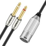 Asfasfq - j&d xlr mle vers double 1 / 4 pouce y splitter cable, 6. 35mm 1 / 4  jack mono vers xlr 3 ...